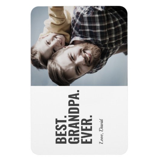 最高の.おじいちゃん。今まで。父の日の写真 マグネット (縦)