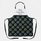 最高の.おばあちゃん。今まで。ブルースノーフレーククリスマス エプロン (正面)