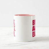 最高の.おばさん。今まで。(ピンク) ツートーンマグカップ (中央)