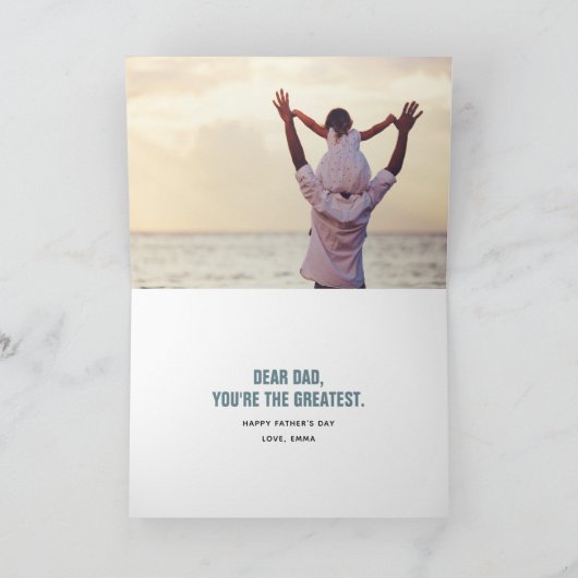 最高の.パパ今まで。父の日の写真カード カード (内部)