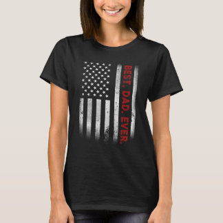 最高の.パパ。今まで。アメリカ国旗の父の日贈り物 Tシャツ