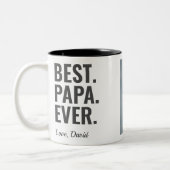 最高の.パパ。今まで。父の日の写真 ツートーンマグカップ (左)