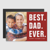 最高の.パパ。今まで。父の日の磁気フォトカード (正面/裏面)