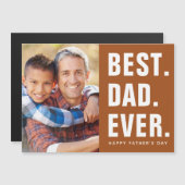 最高の.パパ。今まで。父の日の磁気フォトカード (正面/裏面)