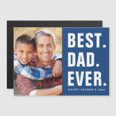 最高の.パパ。今まで。父の日の磁気フォトカード (正面/裏面)