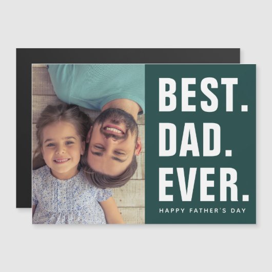 最高の.パパ。今まで。父の日の磁気フォトカード (正面/裏面)