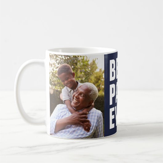 最高の.パパ。今まで。父の日2フォトコーヒーマグ コーヒーマグカップ (左)