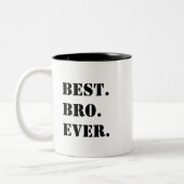 最高の.仲間。今まで。黒いステンシル ツートーンマグカップ (左)