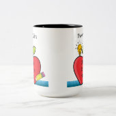 最高の.先生.常。引用文アップルギフトパーソナライズされたギフト ツートーンマグカップ (中央)