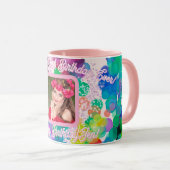 最高の《写真》ぼけ味カラフルピンク写真名 マグカップ (正面右)