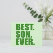 最高の.息子。今まで。(グリーン) ポストカード (スタンド正面)