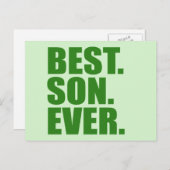 最高の.息子。今まで。(グリーン) ポストカード (正面/裏面)
