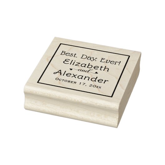 最高の.日。今までだ！新郎新婦の名前タイポグラフィ ラバースタンプ (スタンプ)