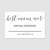 最高の Mom Everver Official Certificate Nameタグ 名札 (正面)
