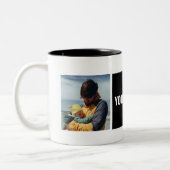 最高の「Your Text Here」のカスタムPhoto Mag ツートーンマグカップ (左)