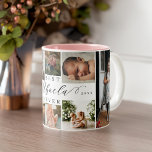 最高のAbuela Everエレガント Script 8 Photo Collage ツートーンマグカップ<br><div class="desc">彼女が大切パーソナライズされたにする美しい贈り物をアブエラに送りなさい。特別なパーソナライズされた家族の写真のコラージュあなたの特別な家族の写真と思い出を表示する。私たちのデザインシンプルは、美しい手書きの黒のスクリプトスタイルとセリフの文字のペアリングで設計された最高の「Abuela Ever」との8フォトコラージュのグリッドデザインを備えている。年カスタマイズを経て注：「最高のAbuela ever」の文字色は好みに合わせて変更できる。母の日、誕生日、その他の特別なイベントのための完璧な贈り物。</div>