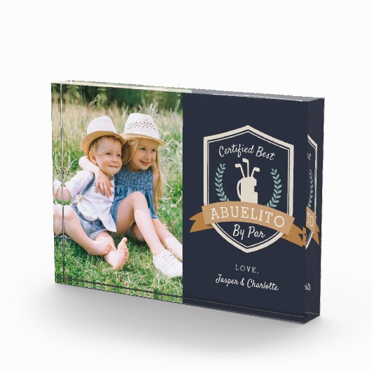 最高のAbuelito By Par |ゴルフのおじいちゃん フォトブロック (右)