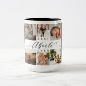 最高のAbuelo Everエレガント Script 8 Photo Collage ツートーンマグカップ (中央)