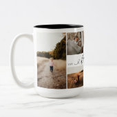 最高のAbuelo Everエレガント Script 8 Photo Collage ツートーンマグカップ (左)