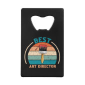 最高のArt Directorレトロ- Film Crew Gift クレジットカード栓抜き (正面)