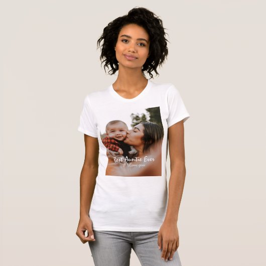 最高のAuntieのカスタム写真と名前の叔母 Tシャツ (正面フル)