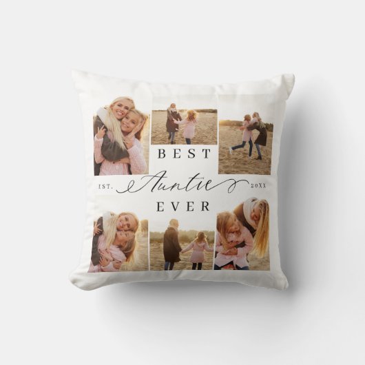 最高のAuntie Everエレガント Script Photo Collage クッション (正面)