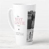 最高のAuntie Ever引用文カスタム写真コラージュピンク カフェラテマグ (左アングル)