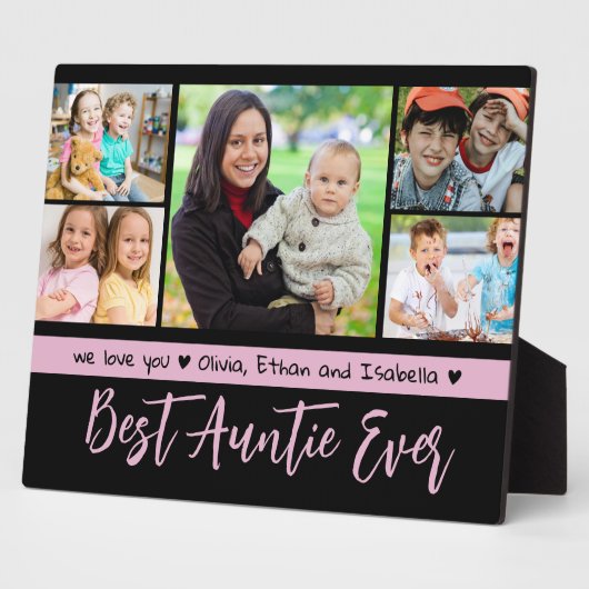 最高のAuntie Ever We Love You 5 Photo Collage フォトプラーク (側面)