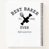 最高のbaker ever add name文字ベーキングest year調理師 ノートブック (裏面)