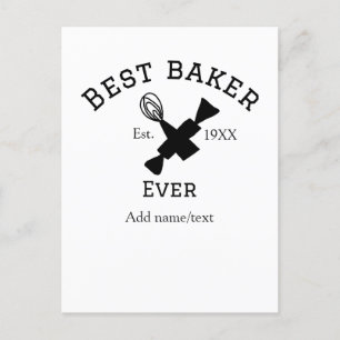 最高のbaker ever add name文字ベーキングest year調理師 ポストカード