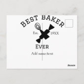 最高のbaker ever add name文字ベーキングest year調理師 ポストカード (裏面)