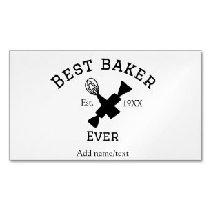 最高のbaker ever add name文字ベーキングest year調理師 マグネット名刺
