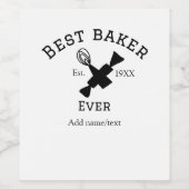 最高のbaker ever add name文字ベーキングest year調理師 ワインラベル (シングルラベル)
