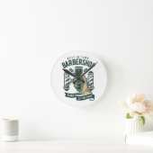 最高のBarbershopヴィンテージロゴ ラウンド壁時計 (ホーム)