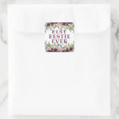 最高のBestie Ever引用文ユニーク友好ギフトbff スクエアシール (バッグ)