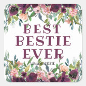 最高のBestie Ever引用文ユニーク友好ギフトbff スクエアシール (正面)