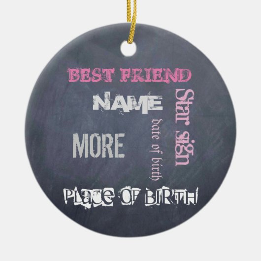 最高のBFFsチャクパーソナライズされたボード セラミックオーナメント (正面)
