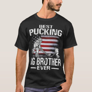最高のBIG BROTHER EVER HOCKEY US FLAG Fathe Tシャツ