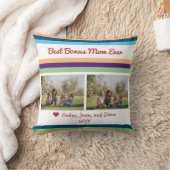 最高のBonus Mom Ever 2写真名スクリプトモダン クッション (ブランケット)