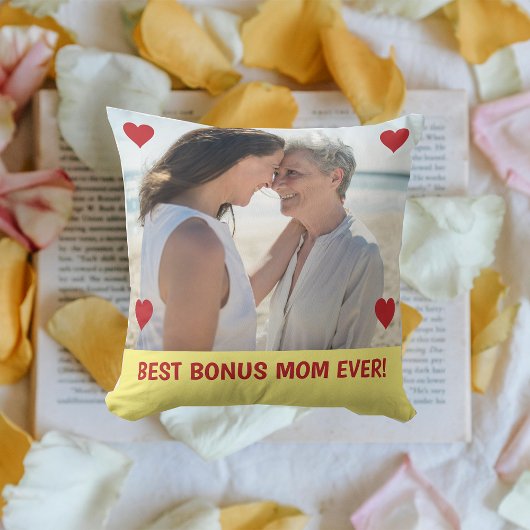 最高のBonus Mom Ever Photoハート母の日 クッション