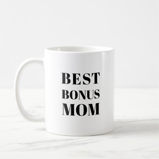 最高のBonus Mom Mother's Dayまたは誕生日コーヒーマグ コーヒーマグカップ (左)