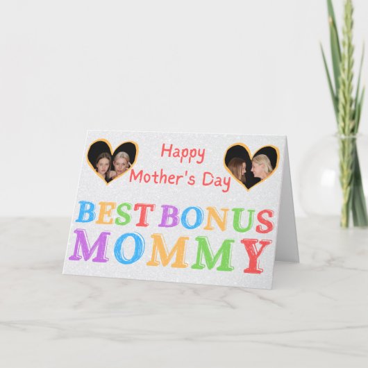 最高のBonus Mommyカスタム Photo Mother's Day Card サンキューカード (正面)