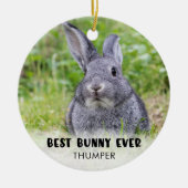 最高のBUNNY EVER Rabbit写真パーソナライズされた セラミックオーナメント (正面)