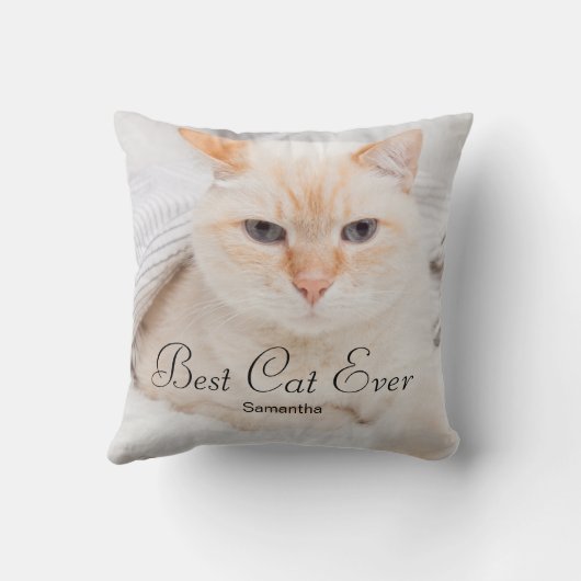 最高のCat Ever Photo Name クッション (裏面)