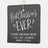 最高のChristmas Everベビー誕生統計フォト セラミックオーナメント (左)