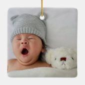 最高のChristmas Everベビー誕生統計フォト セラミックオーナメント (裏面)