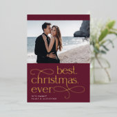最高のChristmas Ever婚約写真 箔シーズンカード (立ち正面)