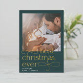 最高のChristmas Ever婚約写真 箔シーズンカード (立ち正面)