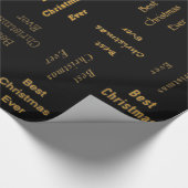 最高のChristmas Ever金ゴールド/ブラック ラッピングペーパー (角)