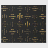 最高のChristmas Ever金ゴールド/ブラック ラッピングペーパー (フラット)